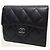 Chanel Portafoglio piccolo Classic Flap in caviar nero e argento - vista 2