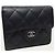 Chanel Portafoglio piccolo Classic Flap in caviar nero e argento - vista 3