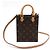 Louis Vuitton Bolsa transversal plana Monogram Petit Sac Marrom