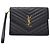 Saint Laurent Clutch matelassé Monogram con finiture dorate Nero