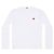 Comme Des Garcons Langarm-T-Shirt mit kleinem rotem Herz-Patch AX Weiß - Ansicht 4