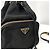 Prada Borsa bucket in nylon con logo triangolare nero - vista 4