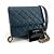 Chanel Mini bolsa transversal WOC em caviar dourado Azul