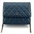 Chanel Mini bolsa transversal WOC em caviar dourado Azul - vista 3