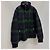 Céline Jaqueta acolchoada oversized em lã tartan Preto - vista 3
