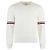 Thom Browne Strickpullover aus Baumwolle in Milano-Stich mit RWB-Streifen Weiß