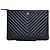 Chanel Clutch Chevron Bag New Medium Black and Gold Series Nero