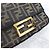 Fendi Borsa Baguette Mini FF Jacquard con catena Nero - vista 5