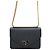 Prada Borsa a tracolla con catena e bustina in pelle Saffiano con logo Triangle Nero