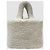 Prada Wool Cashmere Shearling Triangle Logo Tote Bag Elfenbein Weiß - Ansicht 9
