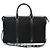 Saint Laurent Borsa Duffel e Borsa a Spalla in Scamosciato Nero con Monogramma All Over Medium
