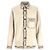 Isabel Marant Bestickte Baumwoll-Overshirt-Jacke Weiß
