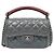 Chanel Graue Flap-Bag mit Kette Braun