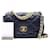 Chanel Borsa a tracolla con patta e catena Large Blu