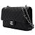 Chanel Borsa a tracolla Black Classic Caviar Medium con catena argentata Nero - vista 3