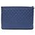 Chanel Clutch Caviar Boy Large Blu - vista 3