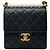 Chanel Vintage Pearl Flap Crossbody Bag Black Schwarz