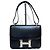 Hermès Borsa a Spalla Constance Box Leather Black Silver Engraving Nero