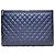 Chanel Clutch Boy Caviar Metallizzato Large Navy Grade Blu