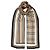 Burberry Sciarpa in seta con stampa monogramma, righe e quadretti Marrone