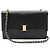 Salvatore Ferragamo Borsa a tracolla Vara Gini in pelle nera con catena dorata Nero