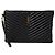 Saint Laurent Nuova clutch medium con tracolla chevron Nero