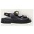 Chanel Sandali con velcro con fascia in pelle e patch con scritte nere Nero - vista 2