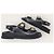 Chanel Sandali con velcro con fascia in pelle e patch con scritte nere Nero - vista 5