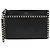 Valentino Clutch con tracolla in pelle nera e dettaglio con lucchetto dorato Nero