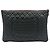 Chanel Clutch Large Classica in Caviar Nero con Logo CC Oro - vista 5