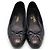 Chanel Ballerine bicolore blu metallizzato e bordeaux con nastro