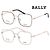 Bally Luxus-Brillengestell Quadrat Oversized Leichtes Metall Asian Fit Mehrfarben