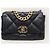 Chanel Borsa con patta in agnello nero Medium Interno Chip - vista 2