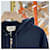 Hermès Felpa con cappuccio e zip Ex Libris Silk Patch Navy Blu - vista 3