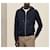 Hermès Felpa con cappuccio e zip Ex Libris Silk Patch Navy Blu - vista 8