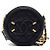 Chanel Mini borsa a tracolla rotonda Tambourine in caviar Nero