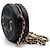 Chanel Mini borsa a tracolla rotonda Tambourine in caviar Nero - vista 2