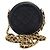 Chanel Mini borsa a tracolla rotonda Tambourine in caviar Nero - vista 3