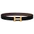 Hermès Buckle Gold Matte Reversible Men's Leather Belt Black Chocolate Golden