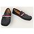 Gucci Mocassino da guida Black Silver Web Bee Tab Nero - vista 4