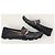 Gucci Mocassino da guida Black Silver Web Bee Tab Nero - vista 5