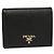Prada Saffiano Geldbörse mit Metalllogo Schwarz