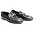 Tod's Mocassino in pelle nero e argento con doppio logo da donna - vista 11