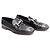 Tod's Mocassino in pelle nero e argento con doppio logo da donna - vista 3