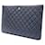 Chanel Clutch Caviar Large Blu  - vista 2