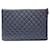 Chanel Clutch Caviar Large Blu  - vista 3