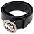 Gucci Cinturón para hombre de cuero negro con logotipo entrelazado - vista 2