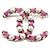 Chanel Spilla CC da donna con cinturino in pelle rosa decorata con perle
