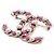 Chanel Spilla CC da donna con cinturino in pelle rosa decorata con perle - vista 2
