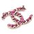 Chanel Spilla CC da donna con cinturino in pelle rosa decorata con perle - vista 3